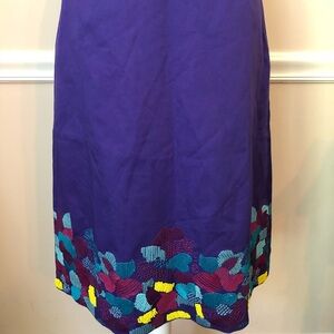Boden Purple Beaded Embroidery Skirt 6L NEW!